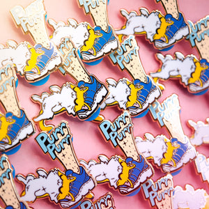 Purr Purr Rub Rub Ver. A Version LEFT LEG (American Shorthair Cat) Enamel Pin Brooches & Lapel Pins Flair Fighter