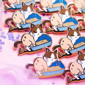 Whatever (Snowshoe Cat) Enamel Pin Brooches & Lapel Pins Flair Fighter
