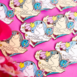 Space Doggo Golden Retriever Enamel Pin Brooches & Lapel Pins Flair Fighter