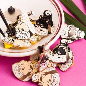 Cream Shiba Inu Sushi Enamel Pin Brooches & Lapel Pins Flair Fighter