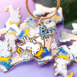 Purr Purr Rub Rub Ver. A Version LEFT LEG (American Shorthair Cat) Keychain  Flair Fighter