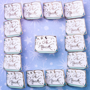 All Boxed In (Turkish Angora Cat) Enamel Pin Brooches & Lapel Pins Flair Fighter