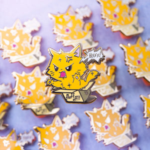 Fluff Off (Turkish Angora Cat) Enamel Pin Brooches & Lapel Pins Flair Fighter