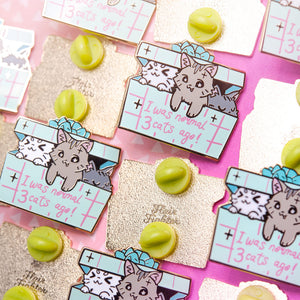 I Was Normal 3 Cats Ago (Domestic Shorthair Cat) Enamel Pin Brooches & Lapel Pins Flair Fighter