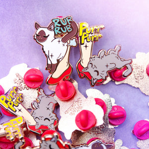 Purr Purr Rub Rub Ver. B Version RIGHT LEG (Russian Blue) Enamel Pin Brooches & Lapel Pins Flair Fighter