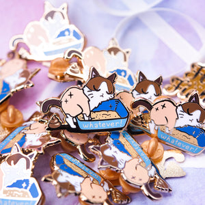 Whatever (Snowshoe Cat) Enamel Pin Brooches & Lapel Pins Flair Fighter