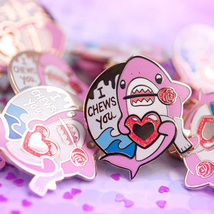 I Chews You Shark Enamel Pin Brooches & Lapel Pins Flair Fighter