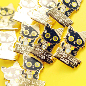 Bad Luck Club Black Cat Enamel Pin Brooches & Lapel Pins Flair Fighter   