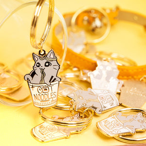 Cat (Cup) Noodles Enamel Keychain  Flair Fighter
