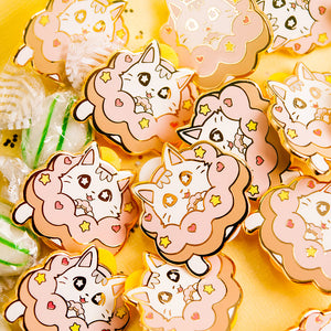 Mochi Pon-De-Ring Donut Cat Enamel Pin Brooches & Lapel Pins Flair Fighter