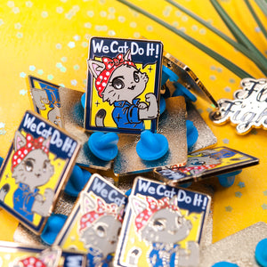 We Cat Do It (American Shorthair Cat) Enamel Pin Brooches & Lapel Pins Flair Fighter