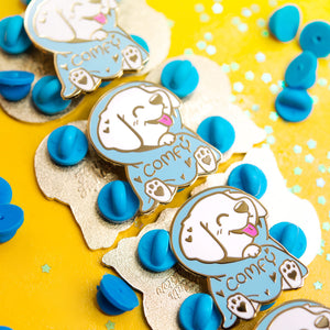 Comfy Blanket Golden Retriever Enamel Pin Brooches & Lapel Pins Flair Fighter