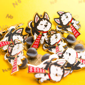 Stubborn Husky Enamel Pin Brooches & Lapel Pins Flair Fighter