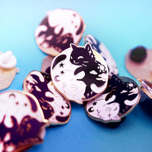 Day & Night Cats Enamel Pin Brooches & Lapel Pins Flair Fighter