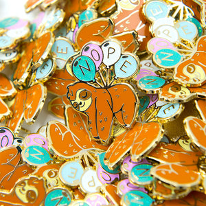 NOPE Balloon Sloth Enamel Pin Brooches & Lapel Pins Flair Fighter