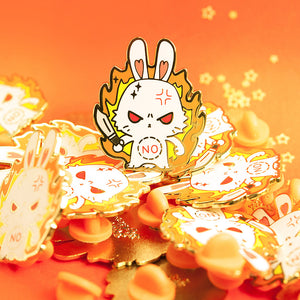 NO Bunny Enamel Pin Brooches & Lapel Pins Flair Fighter