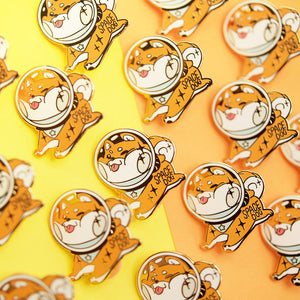 Red Shiba Inu Space Dog Enamel Pin Brooches & Lapel Pins Flair Fighter