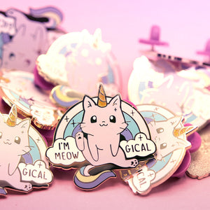 Meowgical Caticorn Unicorn Cat Enamel Pin Brooches & Lapel Pins Flair Fighter   