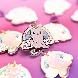 Meowgical Caticorn Unicorn Cat Enamel Pin Brooches & Lapel Pins Flair Fighter   