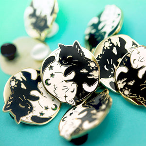 Day & Night Cats Enamel Pin Brooches & Lapel Pins Flair Fighter