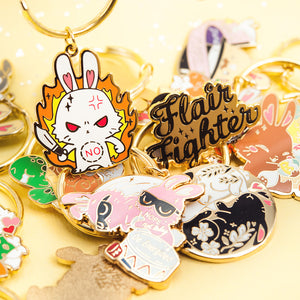 NO Bunny Enamel Keychain  Flair Fighter