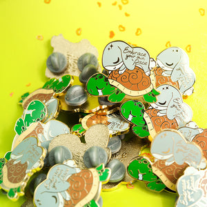 Rabbit & Turtle Enamel Pin Brooches & Lapel Pins Flair Fighter
