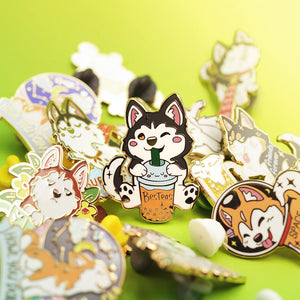 Besteas Boba Husky Enamel Pin Brooches & Lapel Pins Flair Fighter