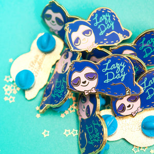 Lazy Day Sleepy Sloth Enamel Pin Brooches & Lapel Pins Flair Fighter