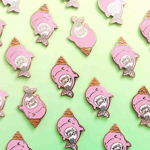 "Whale Shit" Whale Enamel Pin Brooches & Lapel Pins Flair Fighter