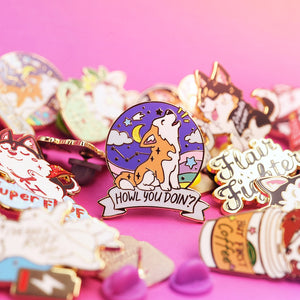 "Howl You Doin'?" Husky Enamel Pin Brooches & Lapel Pins Flair Fighter
