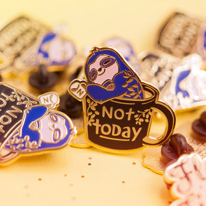 Not Today Sloth Enamel Pin Brooches & Lapel Pins Flair Fighter
