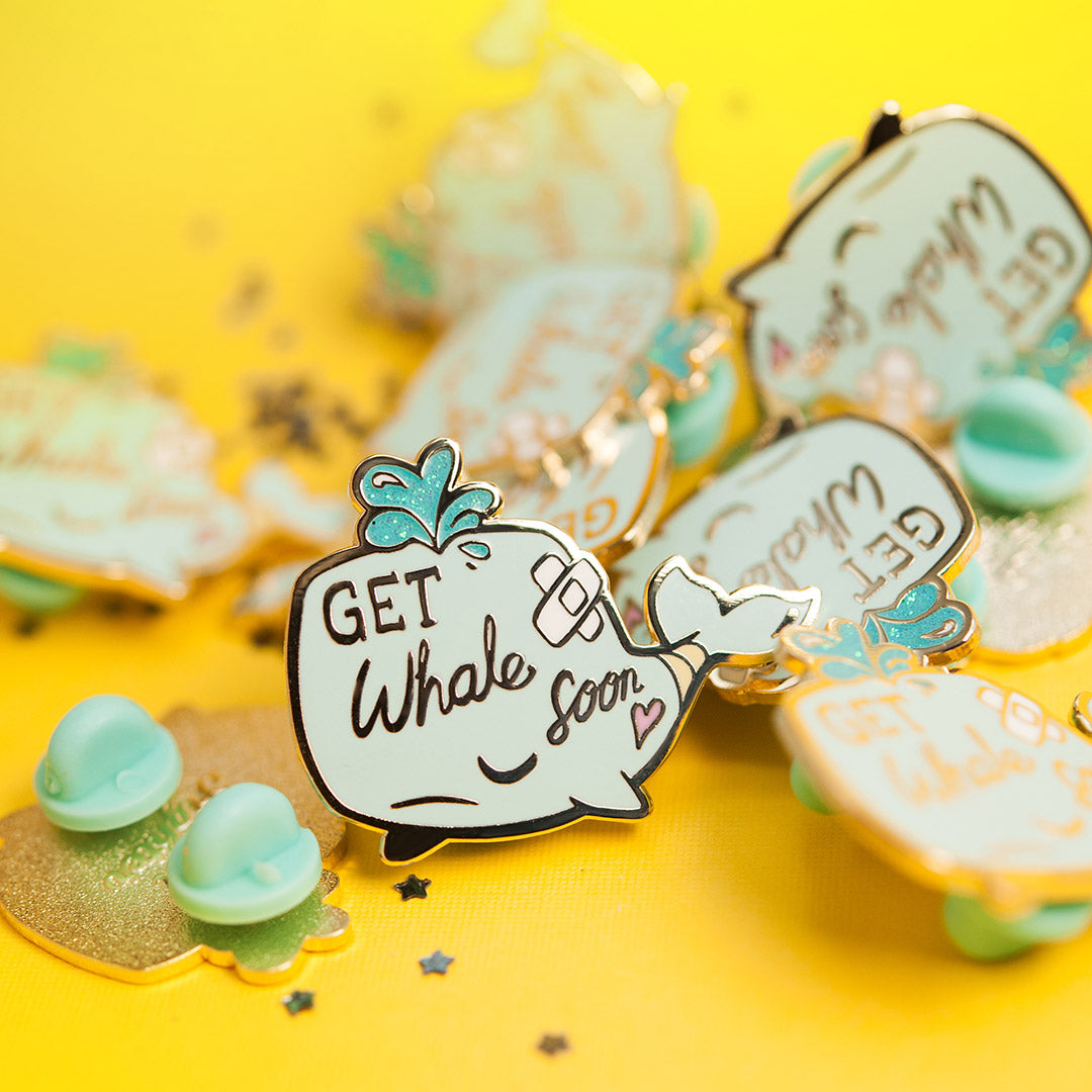 "Get Whale Soon" Whale Enamel Pin Brooches & Lapel Pins Flair Fighter   