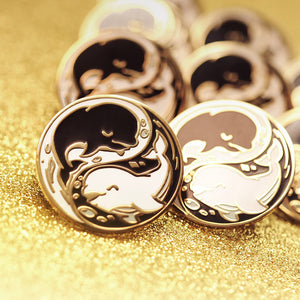 Yin Yang Beluga Whales Enamel Pin Brooches & Lapel Pins Flair Fighter