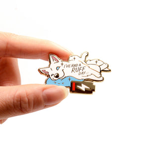 "I've Had a Ruff Day" Husky Enamel Pin Brooches & Lapel Pins Flair Fighter