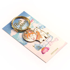 Space Dog Husky Enamel Keychain  Flair Fighter