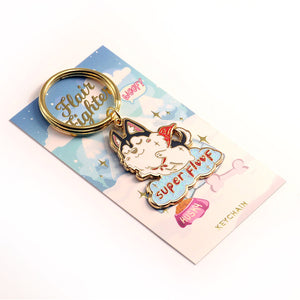 Super Floof Hero Husky Enamel Keychain  Flair Fighter