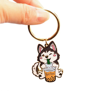 Besteas Boba Husky Enamel Keychain  Flair Fighter