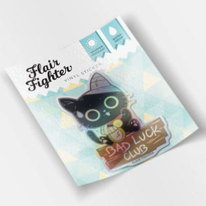 Bad Luck Club Black Cat Holographic Vinyl Sticker Decorative Stickers Flair Fighter