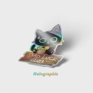 Bad Luck Club Black Cat Holographic Vinyl Sticker Decorative Stickers Flair Fighter