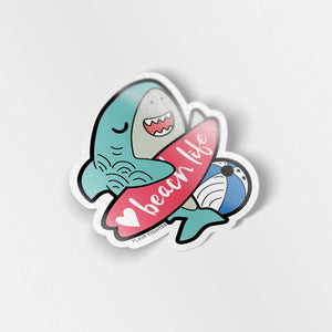 Beach Life Shark Vinyl Sticker Decorative Stickers Flair Fighter