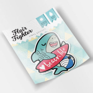 Beach Life Shark Vinyl Sticker Decorative Stickers Flair Fighter
