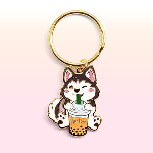 Besteas Boba Husky Enamel Keychain  Flair Fighter
