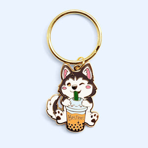 Besteas Boba Husky Enamel Keychain  Flair Fighter