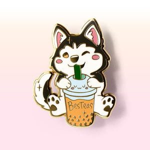 Besteas Boba Husky Enamel Pin Brooches & Lapel Pins Flair Fighter