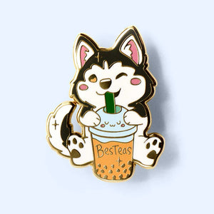 Besteas Boba Husky Enamel Pin Brooches & Lapel Pins Flair Fighter