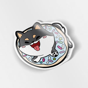 Black & Tan Shiba Inu Donut Vinyl Sticker Decorative Stickers Flair Fighter