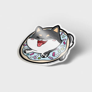 Black & Tan Shiba Inu Donut Vinyl Sticker Decorative Stickers Flair Fighter