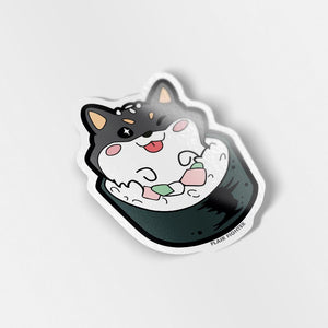 Black & Tan Shiba Inu Maki Sushi Roll Vinyl Sticker Decorative Stickers Flair Fighter