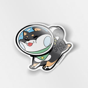 Black & Tan Shiba Inu Space Dog Vinyl Sticker Decorative Stickers Flair Fighter