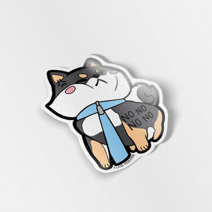 Stubborn Black & Tan Shiba Inu NO NO NO NO Vinyl Sticker Decorative Stickers Flair Fighter